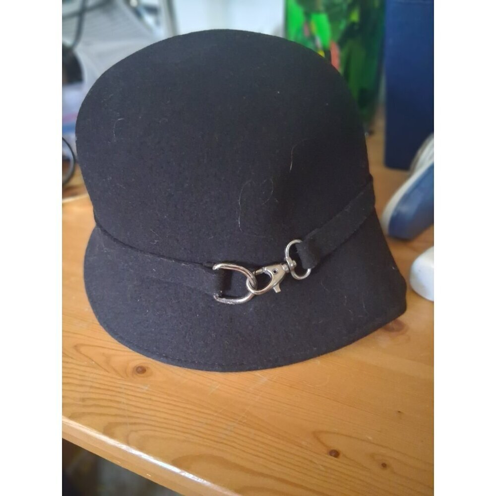 Vintage Womens Amanda Smith 100% Wool Made In Italy Bucket Hat One Size Black